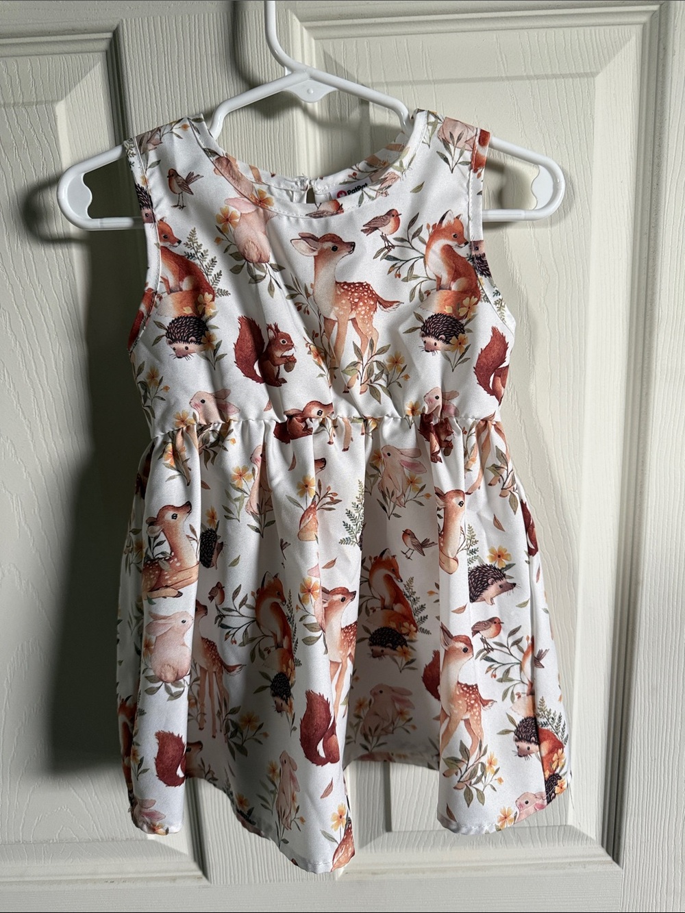PatPat White Woodland Animal Print Sleeveless Dress